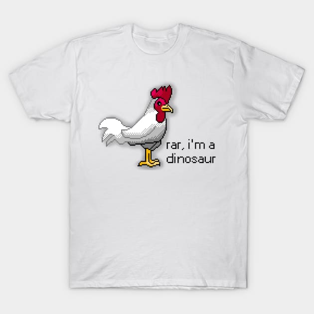 Chicken: A Mighty Dinosaur T-Shirt by gigapixels